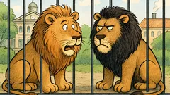 Witz: Zwei Löwen plaudern im Zoo…