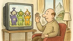 Witz: Die Teletubbies winken – er winkt zurück