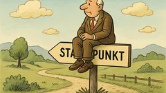 Witz: Man kann auf seinem Standpunkt stehen