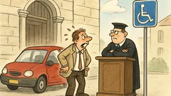 Witz: Ein Autofahrer sucht vorm Gericht Parkplatz