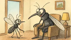 Witz: Ein Mückenkind kommt begeistert zurück