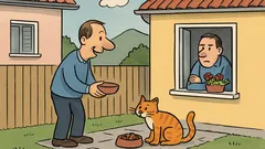 Witz: Mein Nachbar füttert fremde Katzen