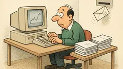 Witz: Ein Computer verschickt Auszüge zehn Tage später