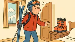 Witz: Ein Skifahrer kommt ins Hotelzimmer