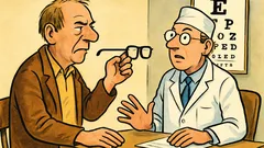 Witz: Ein Mann betritt die Augenarztpraxis