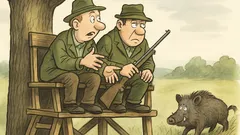 Witz: Ein Stotterer will mit auf den Hochsitz