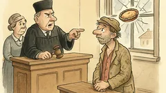 Witz: Der Richter droht dem Landstreicher …