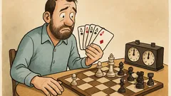 Witz: Hand voller Asse, Leben spielt Schach