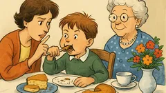 Witz: Mäxchen futtert beim Geburtstagskaffee…