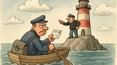 Witz: Briefträger rudert zum Leuchtturm – Post!