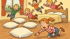 Witz: Alle Kinder fallen aufs Kissen …