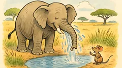Witz: Ein Elefant geht täglich zum Wasserloch