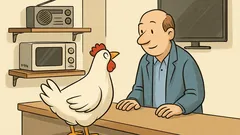 Witz: Es Huhn gaht i de Elektrolade