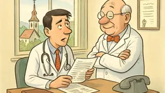 Witz: Ein junger Arzt bestellt Briefpapier