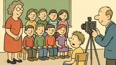Witz: «Heute werden wir fotografiert», sagt die Lehrerin