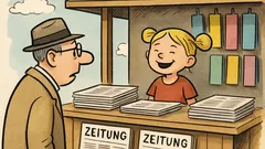 Witz: Isolde vertritt Grossvater am Zeitungsstand…