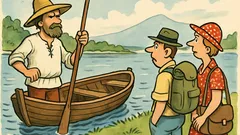 Witz: Tourist feilscht mit dem Faehrmann