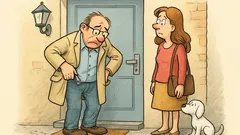 Witz: Vor der Tür fehlt der Schlüssel