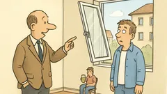 Witz: Ein Mann kommt in seine neue Wohnung