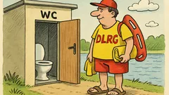 Witz: DLRG? Deutsche Lokus-Reinigungs-Gesellschaft.