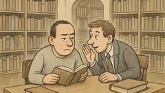 Witz: Ein Mann sitzt in der Bibliothek...