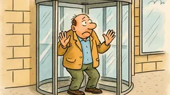 Witz: 90% Freizeit, hilflos in Drehtüren