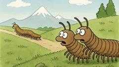 Witz: Zwei Tausendfüssler starren einer Tausendfüsslerin nach