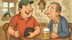 Witz: Ein Minigolfer prahlt in der Beiz