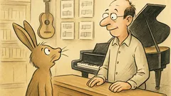 Witz: Hase fragt im Musikgeschäft: „Flügel?“