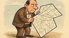 Witz: Ein Faltplanfalschfalter faltet Faltpläne falsch