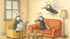 Witz: Die kleine Mücke fliegt zum ersten Mal