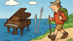 Witz: Ein Klavier und e Nadel im Meer