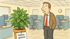 Witz: Im Grossraumbüro steht ein Selbstgiesser