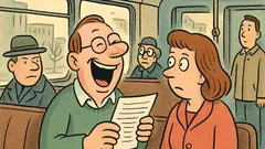 Witz: Ich sitze im Tram und lese Namen