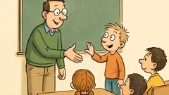 Witz: Lehrer Schlaumann erklärt die rechte Hand