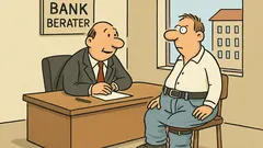 Witz: Beim Bankberater: «Sind Sie ein Kontoüberzieher?»