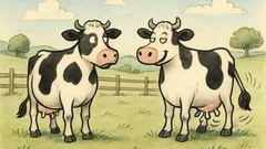 Witz: Stehen zwei Kühe auf der Weide…