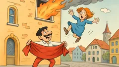 Witz: Ein Spanier in München, Haus brennt