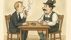 Witz: Ein Bayer und ein Engländer am Tisch