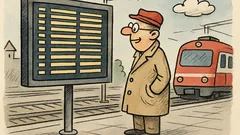 Witz: Am Bahnhof nur Fahrplannachgucker