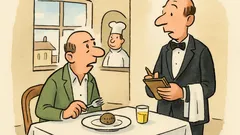 Witz: Herr Ober, wer hat das Fleisch?