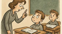 Witz: D Lehrerin hebt de Finger, Peter…