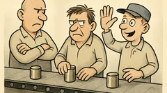 Witz: Im Werk kommt ein Neuer ans Band…