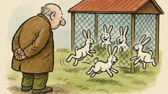 Witz: Wer amüsiert sich mehr: Mensch oder Kaninchen?