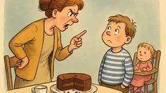 Witz: Der kleine Klaus isst die Torte